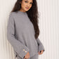 Knitted co-ord with gold button detail in Grey