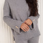 Knitted co-ord with gold button detail in Grey