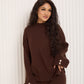 Knitted co-ord with gold button detail in Choco