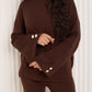 Knitted co-ord with gold button detail in Choco