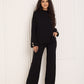 Knitted co-ord with gold button detail in Black