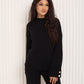 Knitted co-ord with gold button detail in Black