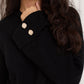 Knitted co-ord with gold button detail in Black