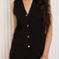 Vest shell button detail co-ord in Black