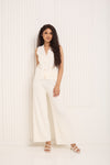 Vest shell button detail co-ord in Cream