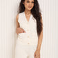 Vest shell button detail co-ord in Cream