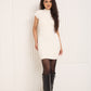 Soft touch body-con dress in Cream
