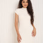 Soft touch body-con dress in Cream