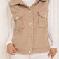 Teddy soft touch button gilet in Camel
