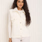 Teddy soft touch button gilet in White