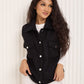 Teddy soft touch button gilet in Black