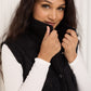 Teddy soft touch button gilet in Black
