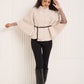 Ribbed belted cape in Beige