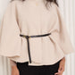 Ribbed belted cape in Beige