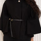 Ribbed belted cape in Black