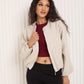 Soft touch bomber jacket in Beige
