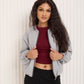 Soft touch bomber jacket in Grey