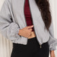 Soft touch bomber jacket in Grey