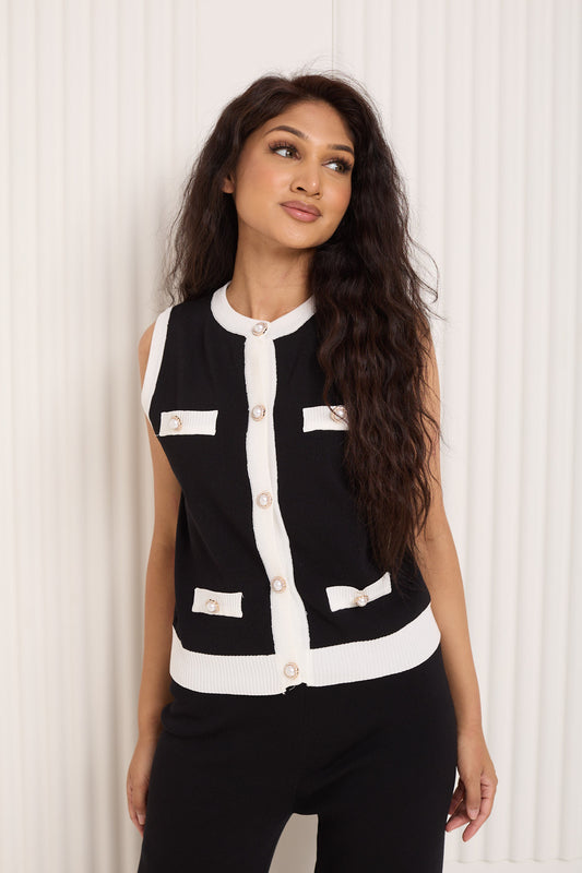 Contrast detailed co-ord in Black