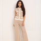 Contrast detailed co-ord in Beige