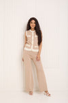 Contrast detailed co-ord in Beige