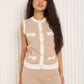 Contrast detailed co-ord in Beige
