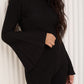 Ribbed flared co-ord in Black