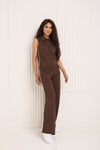 Collar button detail co-ord in Choco