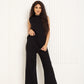 Soft touch vest co-ord in Black