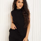 Soft touch vest co-ord in Black