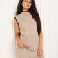Soft touch vest co-ord in Beige