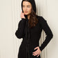Ribbed hooded zip co-ord in Black