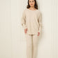 Ribbed textured co-ord in Beige
