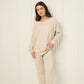 Ribbed textured co-ord in Beige