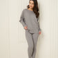 Ribbed textured co-ord in Grey
