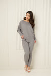 Ribbed textured co-ord in Grey