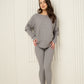 Ribbed textured co-ord in Grey