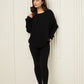 Ribbed textured co-ord in Black