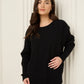 Ribbed textured co-ord in Black