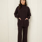 Soft knit front pocket co-ord in Choco