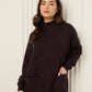 Soft knit front pocket co-ord in Choco
