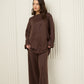 Soft knit oversize co-ord in Choco