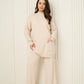 Soft knit front pocket co-ord in Beige