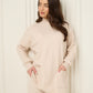 Soft knit front pocket co-ord in Beige