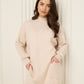 Soft knit front pocket co-ord in Beige