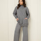 Soft knit front pocket co-ord in Grey