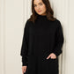 Soft knit front pocket co-ord in Black