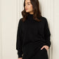 Soft knit front pocket co-ord in Black