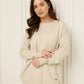 Heart detail soft knit co-ord in Beige