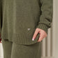 Heart detail soft knit co-ord in Khaki